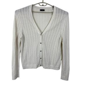 GAP Pointelle Knit Cardigan Sweater v-neck XXL beige 2XL